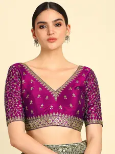 Soch Embroidered With Zari Saree Blouse