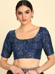 Soch Printed U-Neck Saree Blouse