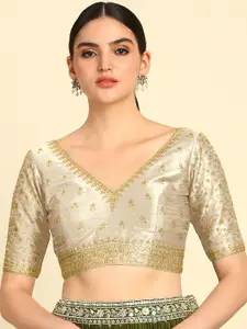Soch Embroidered Saree Blouse With Zari