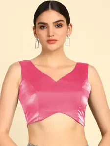 Soch Pink V-Neck Sleeveless Saree Blouse