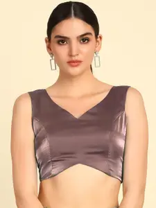 Soch Brown Sleeveless V-Neck Saree Blouse