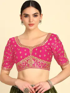 Soch Embroidered V-Neck Saree Blouse