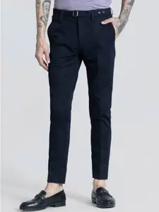 Snitch Men Slim Fit Mid-Rise Chinos Trousers