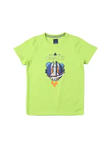 Allen Solly Junior Boys Typography Printed Applique T-shirt