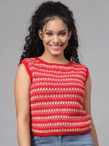 Velvery Striped Sweater Vest