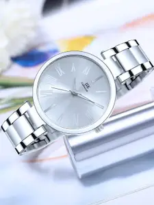 IIK COLLECTION Women Patterned Dial & Stainless Steel Bracelet Style Straps Analogue Watch IIK-2063W
