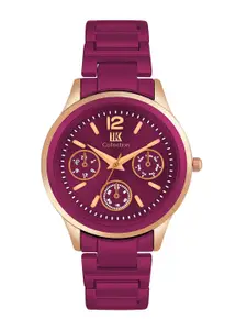 IIK COLLECTION Women Round Dial Stainless Steel Bracelet Style Straps Analogue Watch