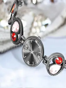 IIK COLLECTION Girls Round Dial Stainless Steel Bracelet Chain Straps Analogue Watch