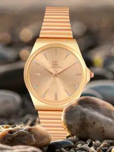 IIK COLLECTION Girls Round Dial Stainless Steel Bracelet Style Straps Analogue Watch