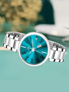 IIK COLLECTION Women Round Dial Day & Date Stainless Steel Bracelet Style Analogue Watch