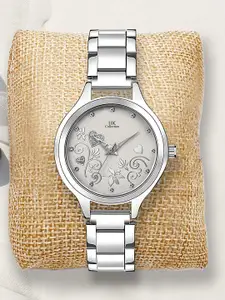 IIK COLLECTION Women Round Dial Stainless Steel Bracelet Style Straps Analogue Watch