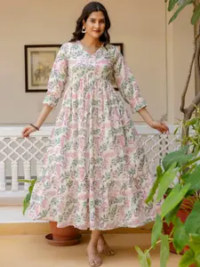 Nayo Floral Print Fit & Flare Maxi Dress