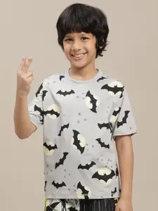Kids Ville Boys Batman Printed Pure Cotton Round Neck Tshirt
