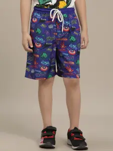 Kids Ville Captain America Printed Regular Shorts