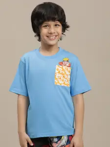 Kids Ville Boys Naruto Anime Printed Pure Cotton Round Neck Tshirt