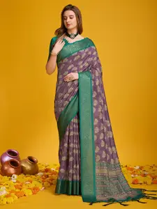 Ishin Floral Printed Zari Silk Cotton Saree