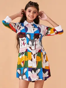 Cherry & Jerry Print A-Line Dress