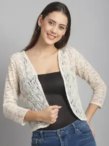 Rute Self Design Cotton Crop Shrug