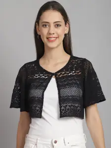 Rute Women Cotton Crop Button Shrug