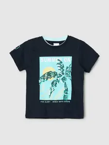 max Boys Graphic Printed Pure Cotton T-shirt