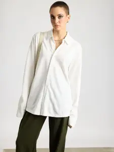FREAKINS Spread Collar Cotton Casual Shirt