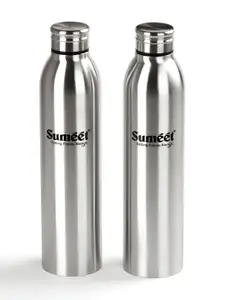 Sumeet Steel Set of 2 Stainless Steel Solid Single Wall Vacuum Water Bottle