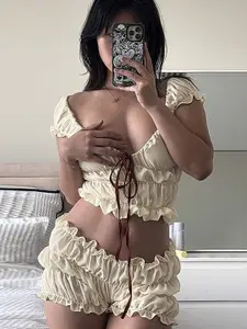 LULU & SKY Off Shoulder Top & Shorts