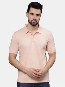 t-base Men Striped Polo Collar Pockets T-shirt