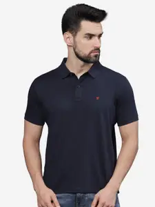 t-base Men Polo Collar Applique T-shirt