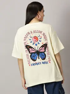 THE HOLLANDER Typography Printed Drop-Shoulder Sleeves T-shirt