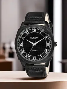 LOREM Men Round Textured Straps Digital Watch LR88-A