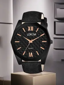 LOREM Men Embellished Dial & Bracelet Style Straps Analogue Watch LR81-A