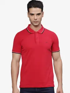 t-base Men Polo Collar Applique T-shirt