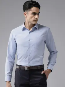 English Navy Men Standard Slim Fit Opaque Formal Shirt