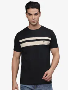t-base Men Striped Applique T-shirt
