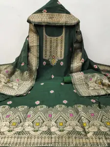 Momina Fashion Ethnic Motifs Woven Design Pure Silk Unstitched Dress Material
