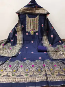 Momina Fashion Pure Silk Ethnic Motifs Woven Design Unstitched Dress Material