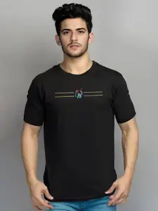 Elibolz Graphic Printed Round Neck Cotton Applique T-shirt