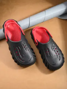 HRX by Hrithik Roshan Red Men Self Design Clogs