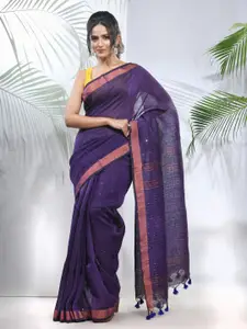 Charukriti Embellished Sequinned Pure Linen Saree