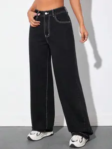 Next One Women Smart Straight Fit Clean Look High-Rise Cotton Jeans