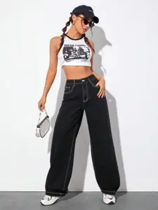 Next One Women Smart Straight Fit High-Rise Low Distress Jeans