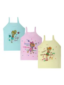 BAESD Girls Pack of 3 Printed Cotton Camisoles