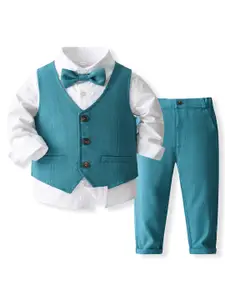 StyleCast x Revolte Boys Pure Cotton Shirt With Trousers & Waistcoat