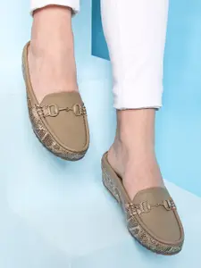 Shezone Women Square Toe Lightweight Horsebit Loafers