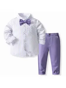 StyleCast x Revolte Boys Striped Pure Cotton Shirt With Trousers