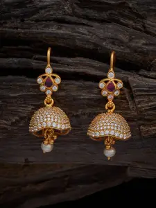 Kushal's Fashion Jewellery Embellished Bridal 92.5 Silver Dome Jhumkas Earrings