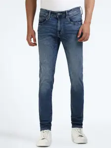 Flying Machine Men Super Skinny Fit Low-Rise Heavy Fade Stretchable Jeans