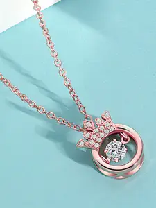 Peora Rose Gold-Plated Cubic Zirconia Necklace