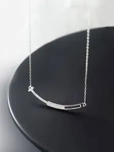 Peora Silver-Plated AD Studded Necklace